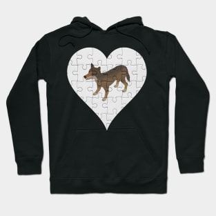 Jigsaw  Wolf Heart Design - Wild Animal Wolf Hoodie